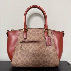 Coach Elise Signature Canvas and Leather Shoulder Bag Satchel Purse